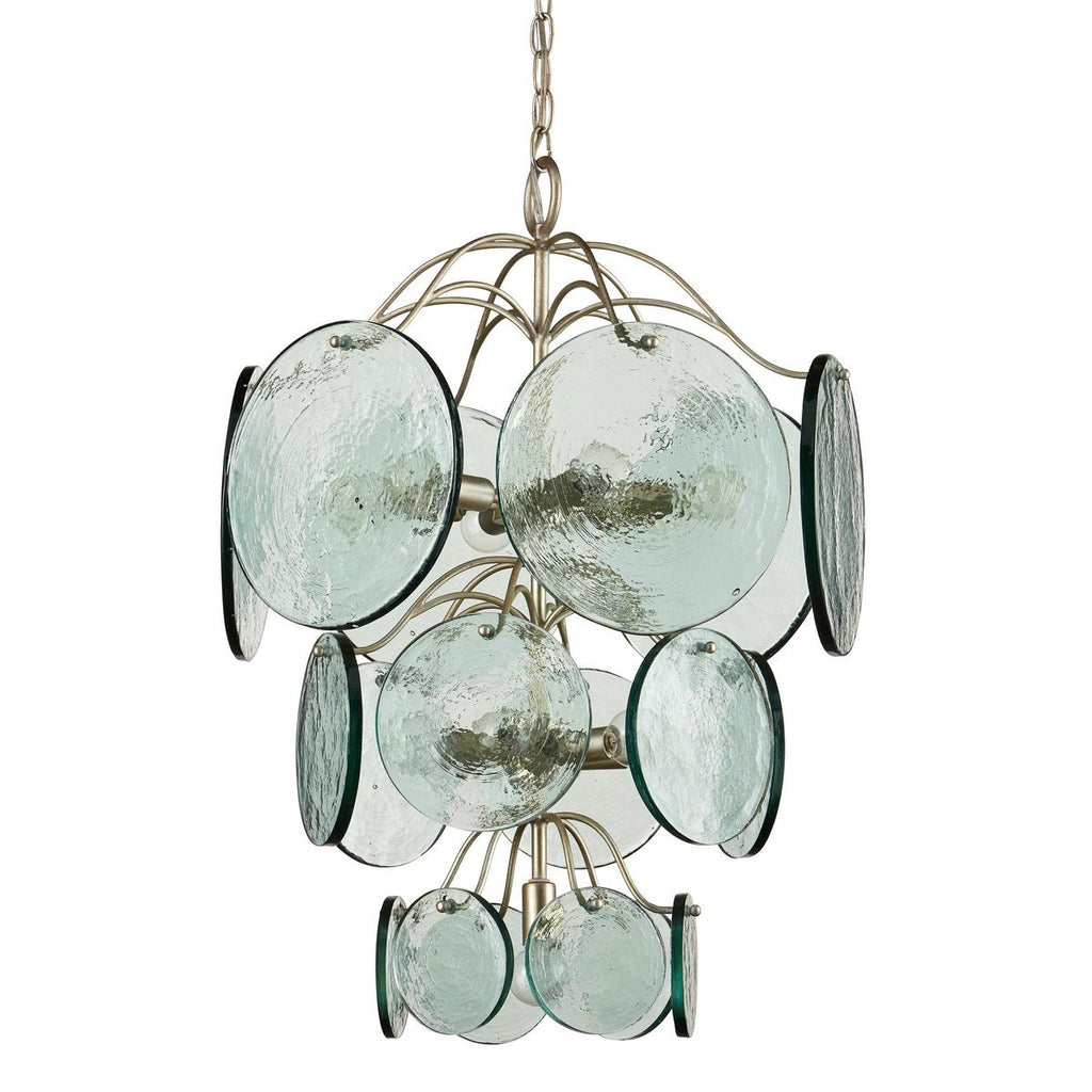 Aurora Chandelier Rovigo Recycled Glass Disc Modern Flowing