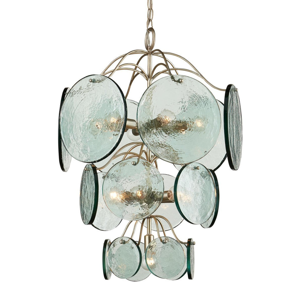 Aurora Chandelier Rovigo Recycled Glass Disc Modern Flowing