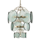 Aurora Chandelier Rovigo Recycled Glass Disc Modern Flowing