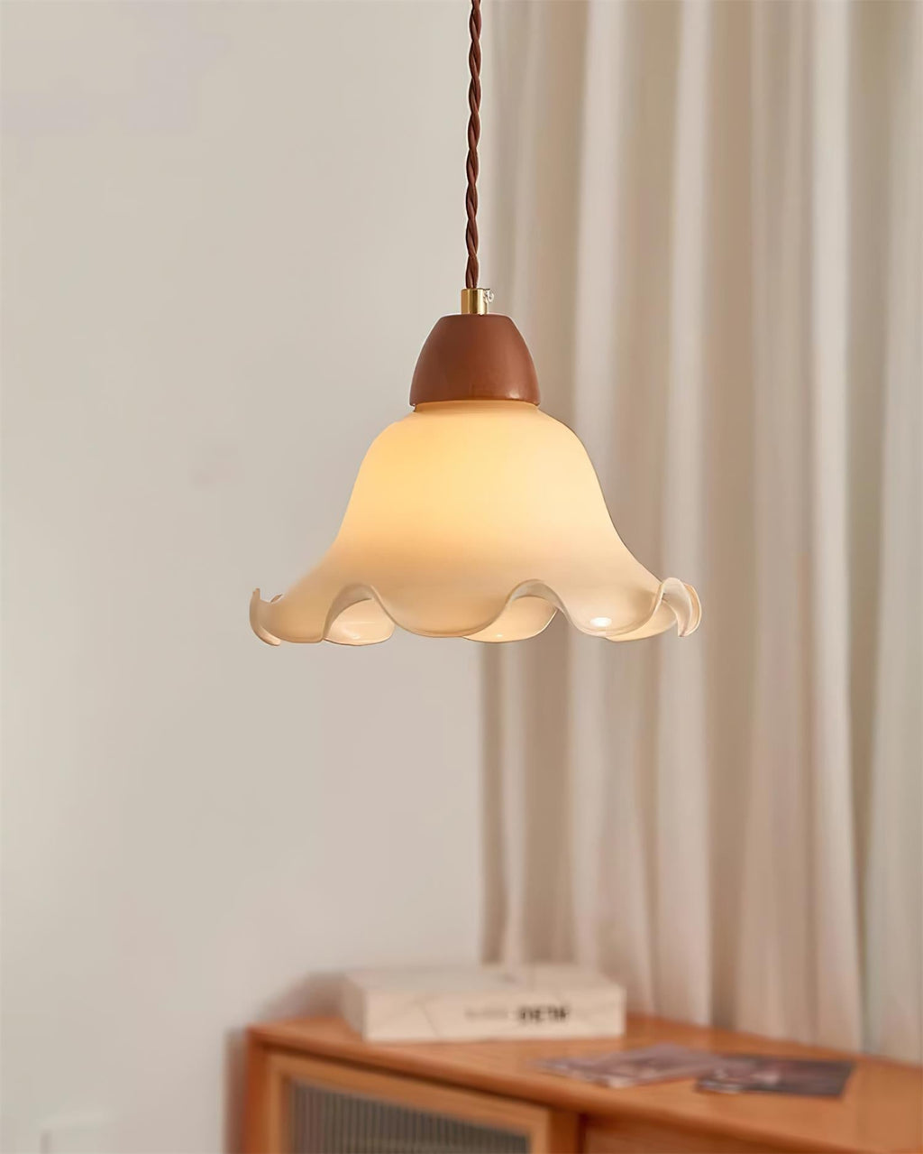 Glyna Wavy Glass Pendant Light