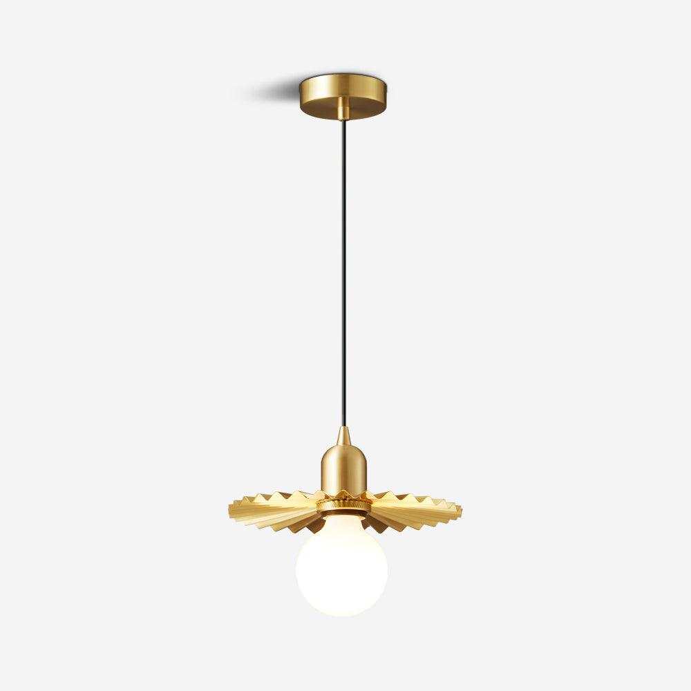 Rozeta Pendant Light Brass Pleated Modern