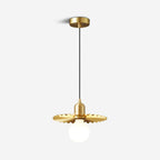 Rozeta Pendant Light Brass Pleated Modern