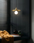 Rozeta Pendant Light Brass Pleated Modern