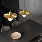 Rozeta Pendant Light Brass Pleated Modern