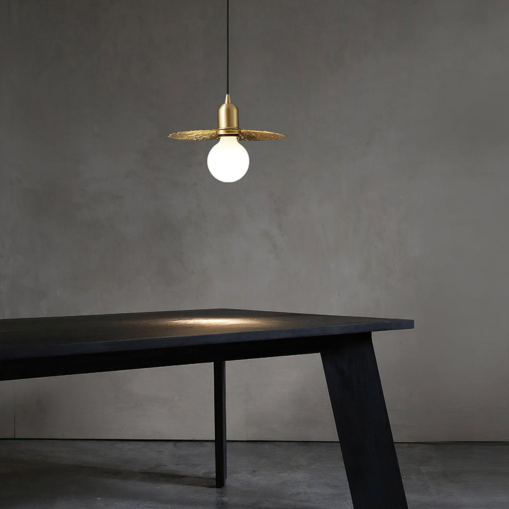 Rozeta Pendant Light Brass Pleated Modern