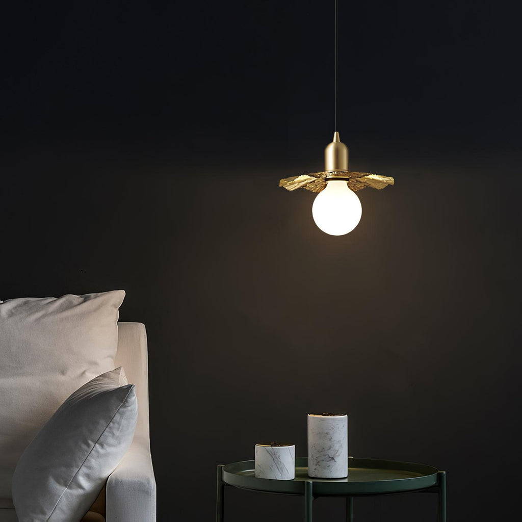 Rozeta Pendant Light Brass Pleated Modern