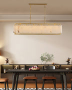 Ruben Chandelier Alabaster Rectangular Luxe