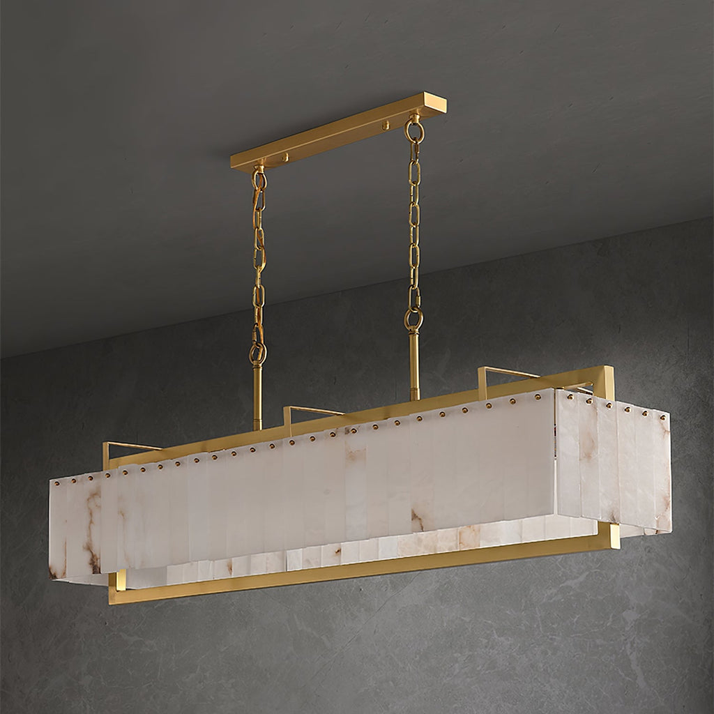 Ruben Chandelier Alabaster Rectangular Luxe