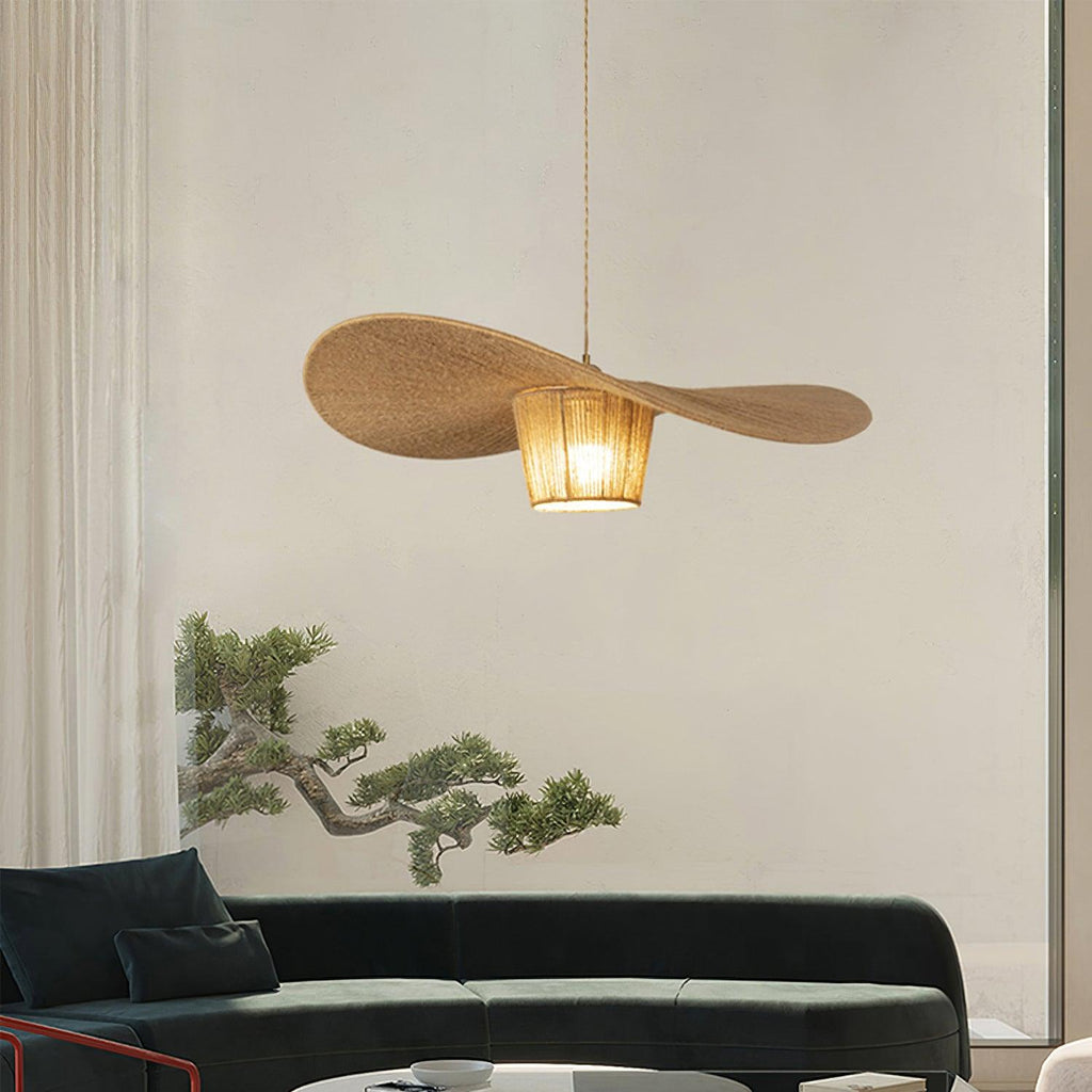 Rustic Pendant Lamp Hat Hemp
