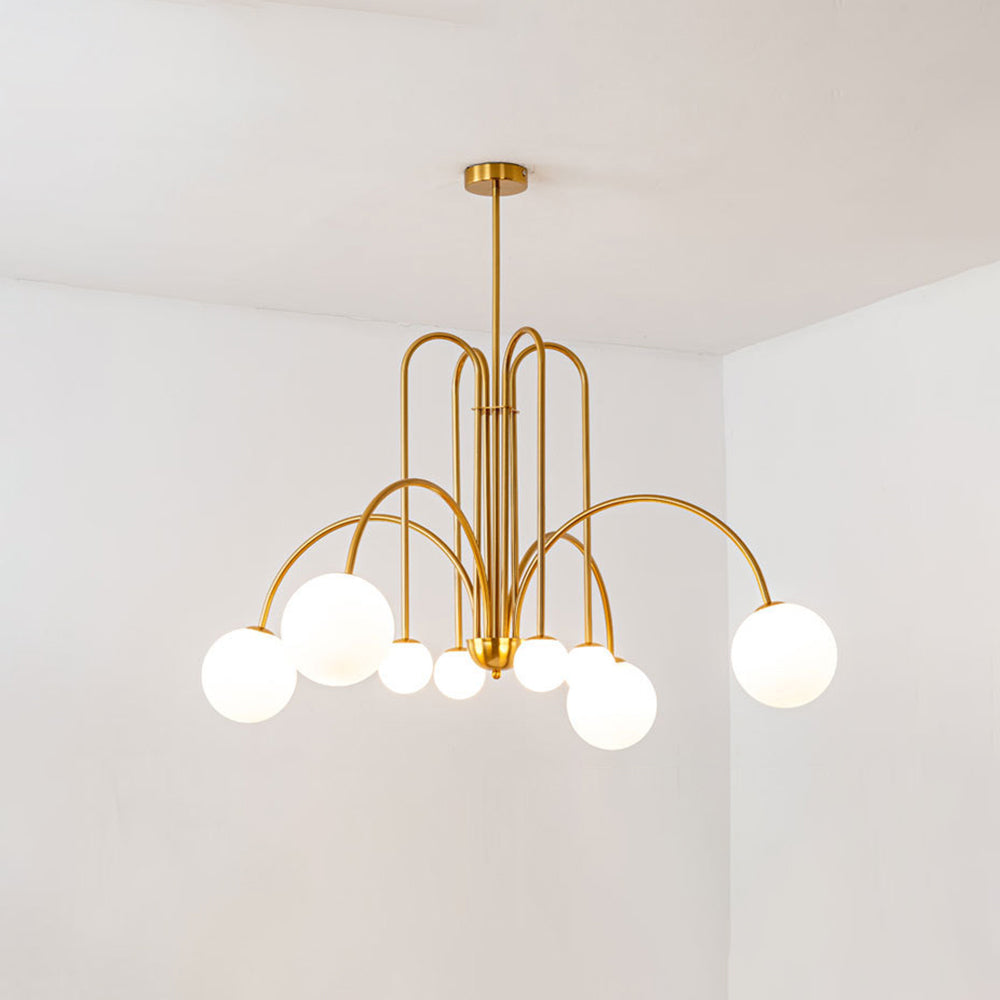 Aria  Glass Pendant Light Black Red Gold