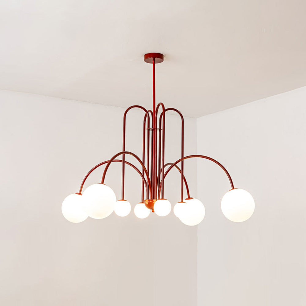 Aria  Glass Pendant Light Black Red Gold