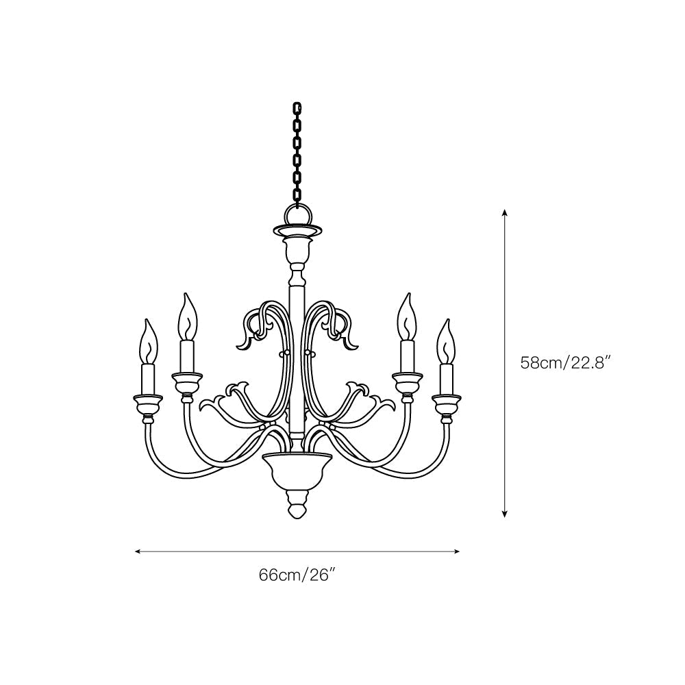 Evareth Vintage Industrial Hand-carved Wood Chandelier