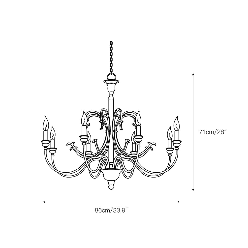 Evareth Vintage Industrial Hand-carved Wood Chandelier