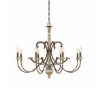 Evareth Vintage Industrial Hand-carved Wood Chandelier