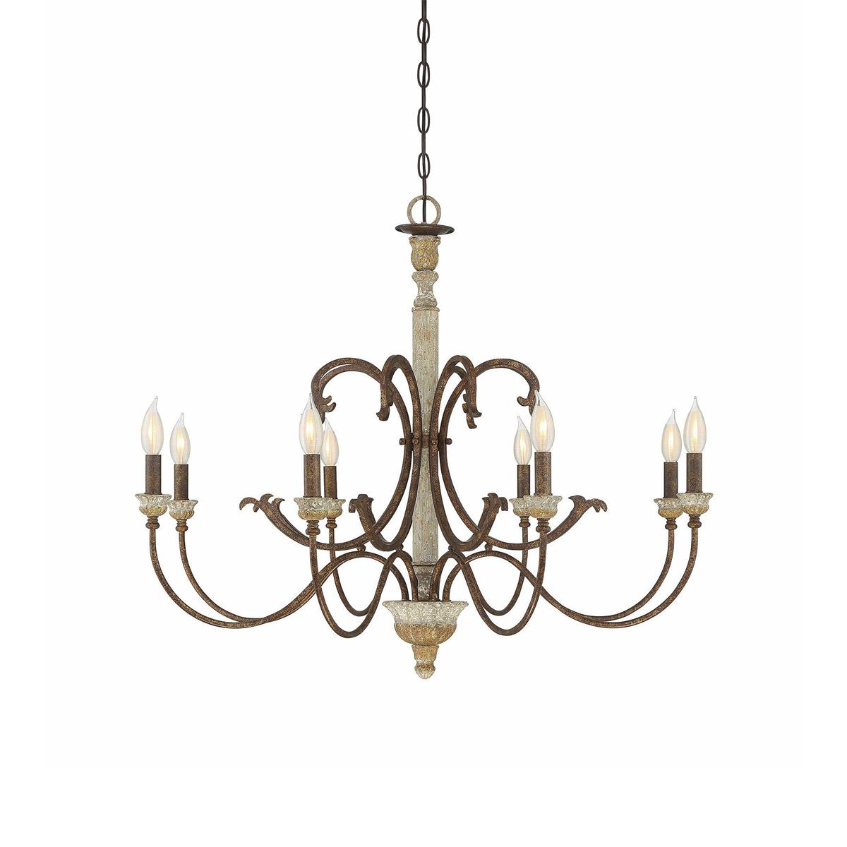 Evareth Vintage Industrial Hand-carved Wood Chandelier