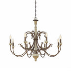Evareth Vintage Industrial Hand-carved Wood Chandelier