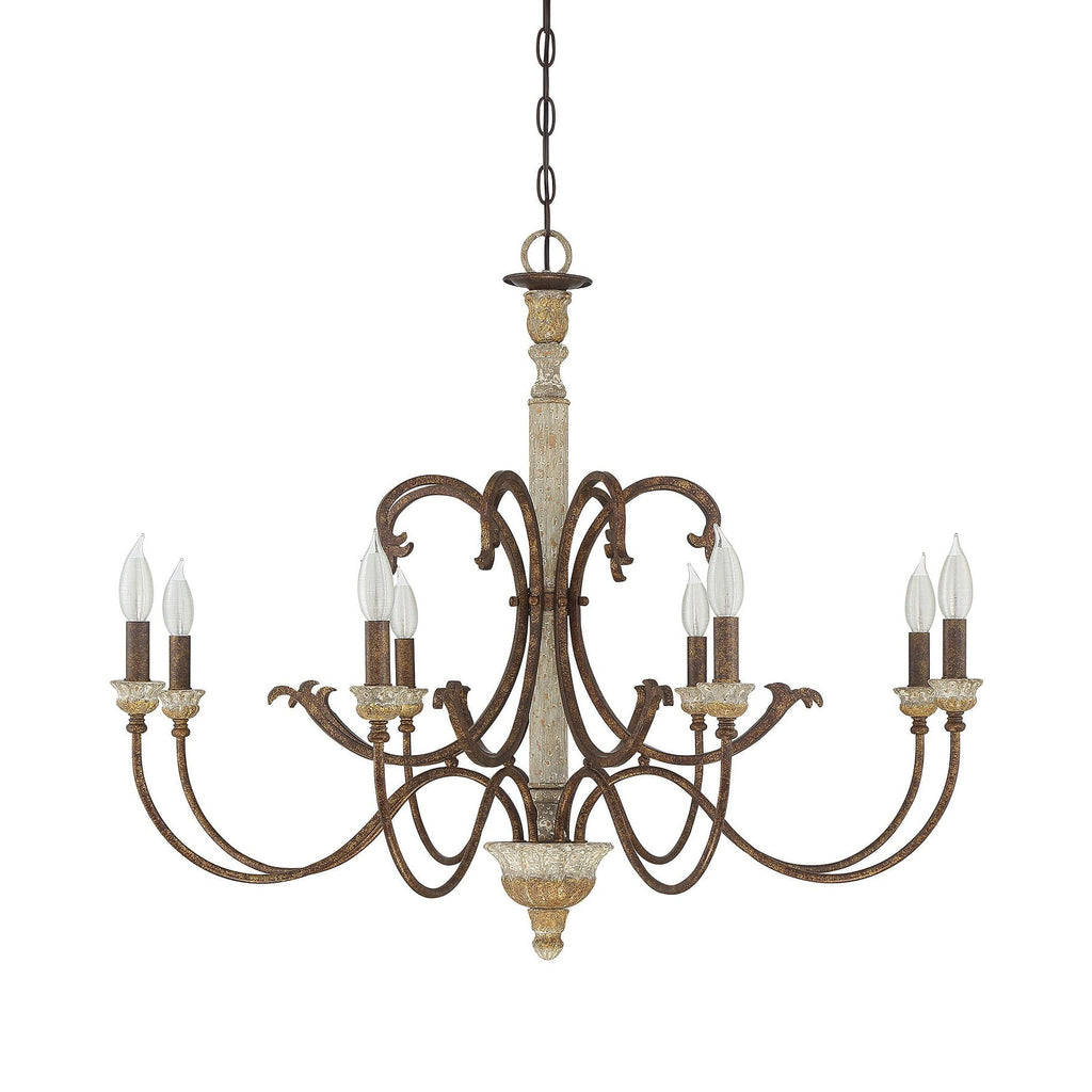 Evareth Vintage Industrial Hand-carved Wood Chandelier