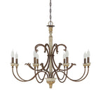 Evareth Vintage Industrial Hand-carved Wood Chandelier