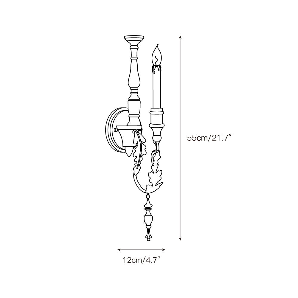 Ivelor Vintage Industrial Candle Wall Lamp
