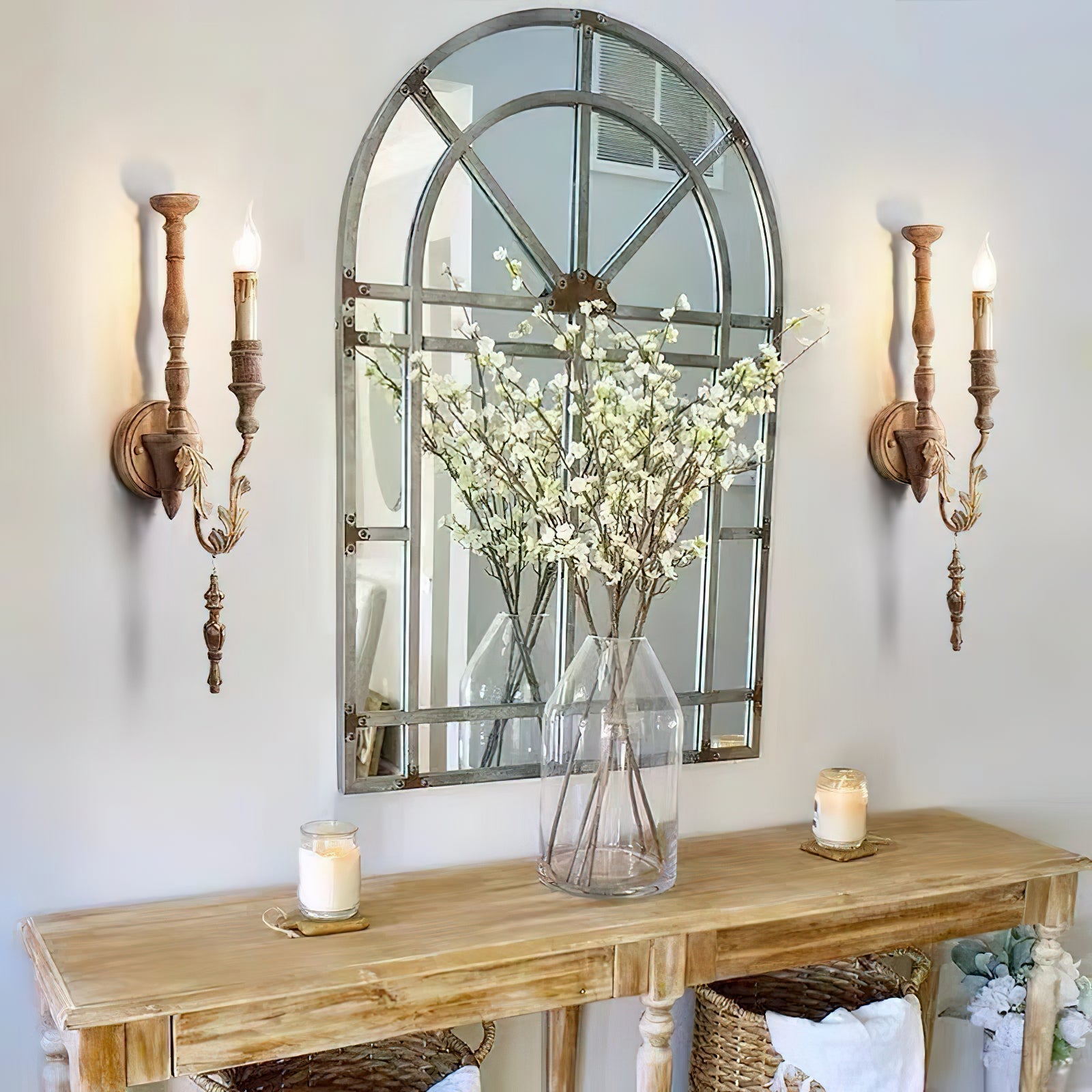 Ivelor Vintage Industrial Candle Wall Lamp
