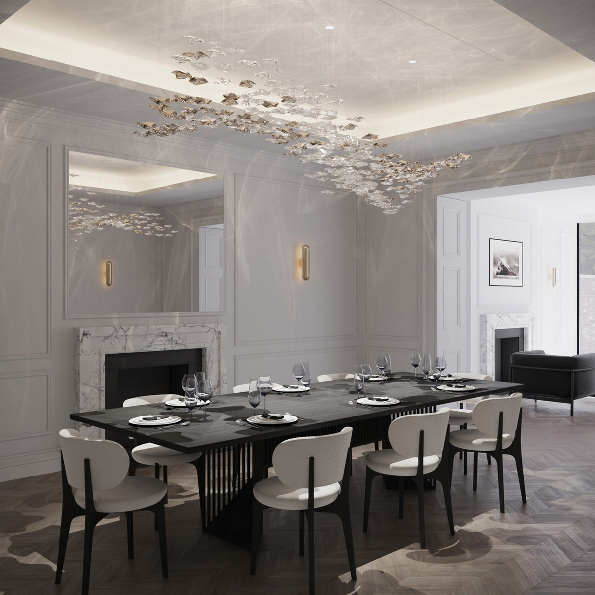 Cezorisra Luxury Brass Linear Chandelier