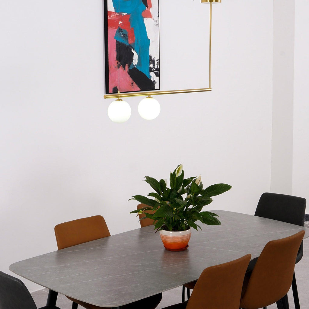 Solara Pendant Lamp Brass Linear Satellite Minimalist