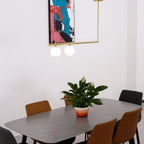 Solara Pendant Lamp Brass Linear Satellite Minimalist