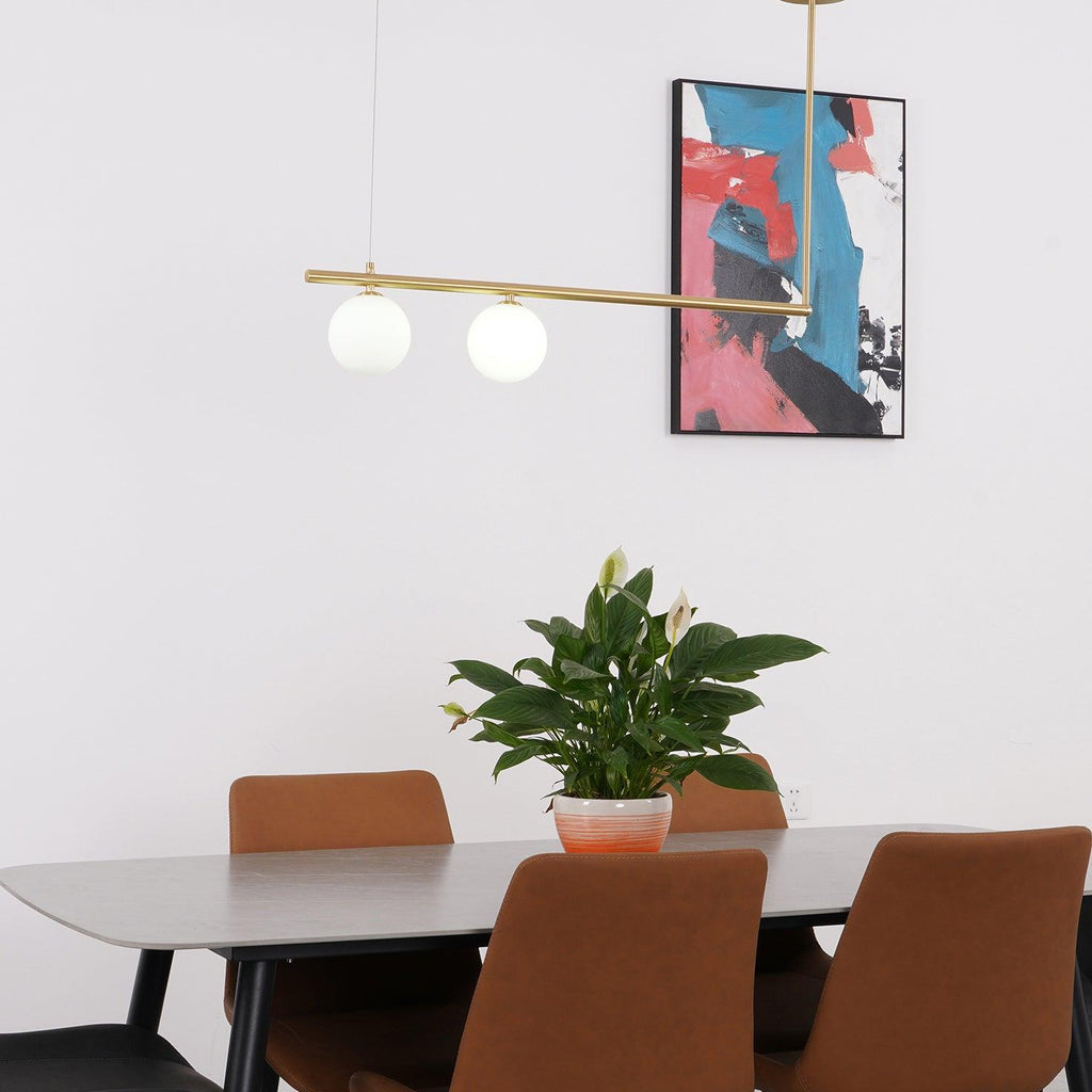 Solara Pendant Lamp Brass Linear Satellite Minimalist