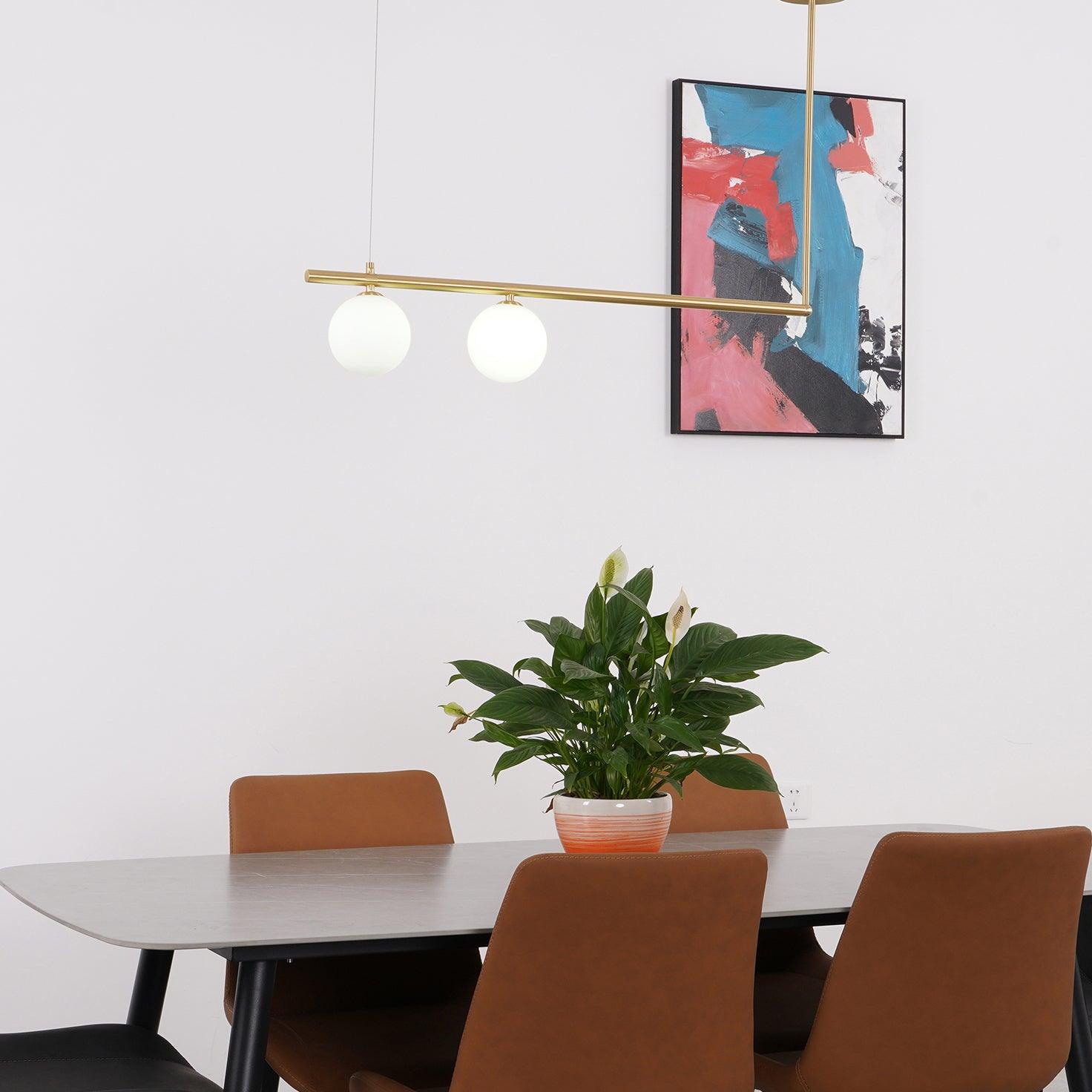 Solara Pendant Lamp Brass Linear Satellite Minimalist
