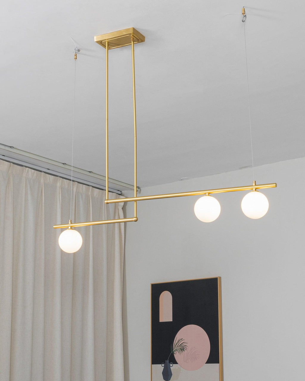 Solara Pendant Lamp Brass Linear Satellite Minimalist