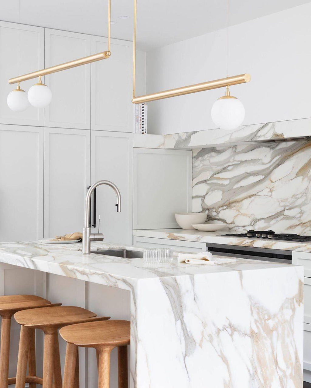 Solara Pendant Lamp Brass Linear Satellite Minimalist