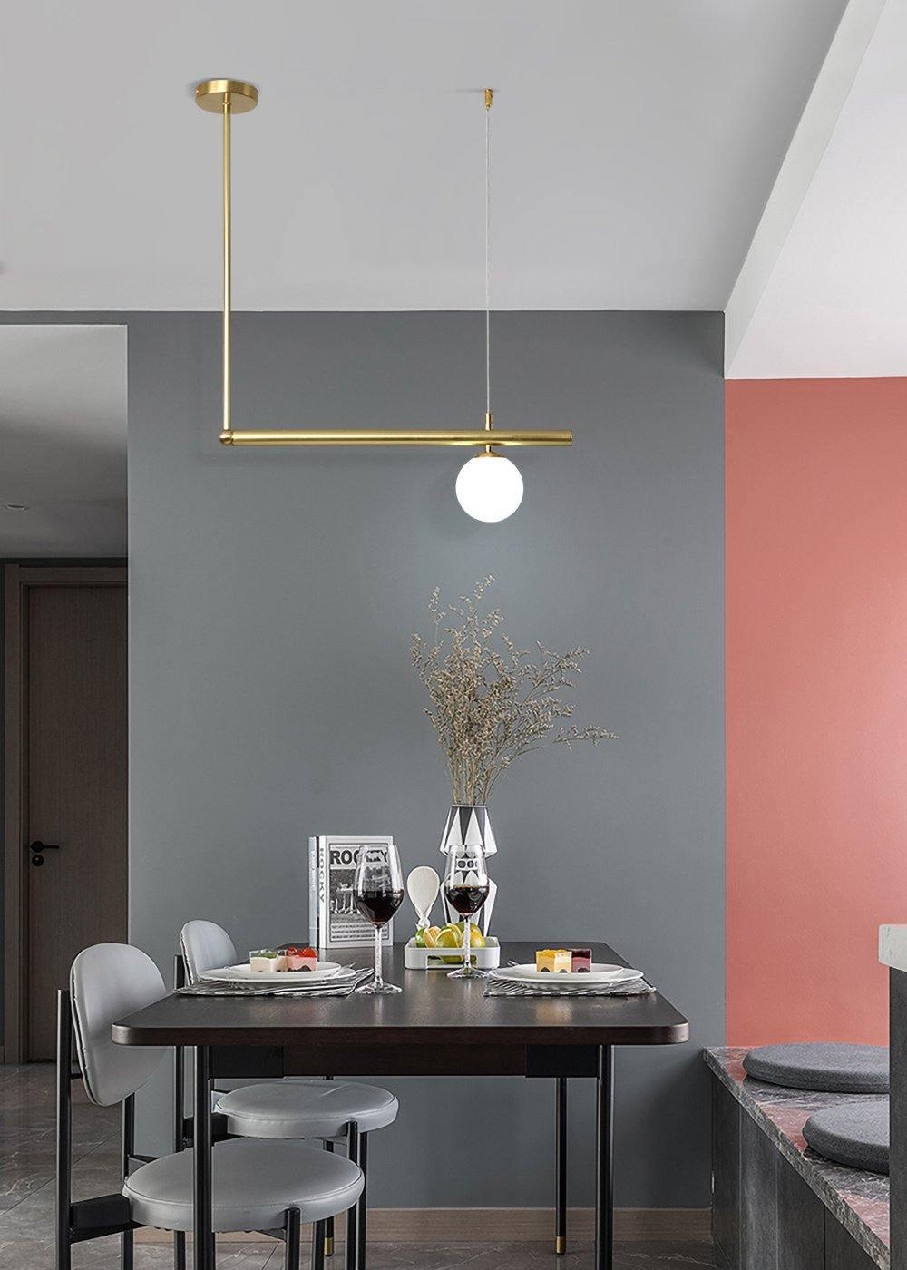 Solara Pendant Lamp Brass Linear Satellite Minimalist
