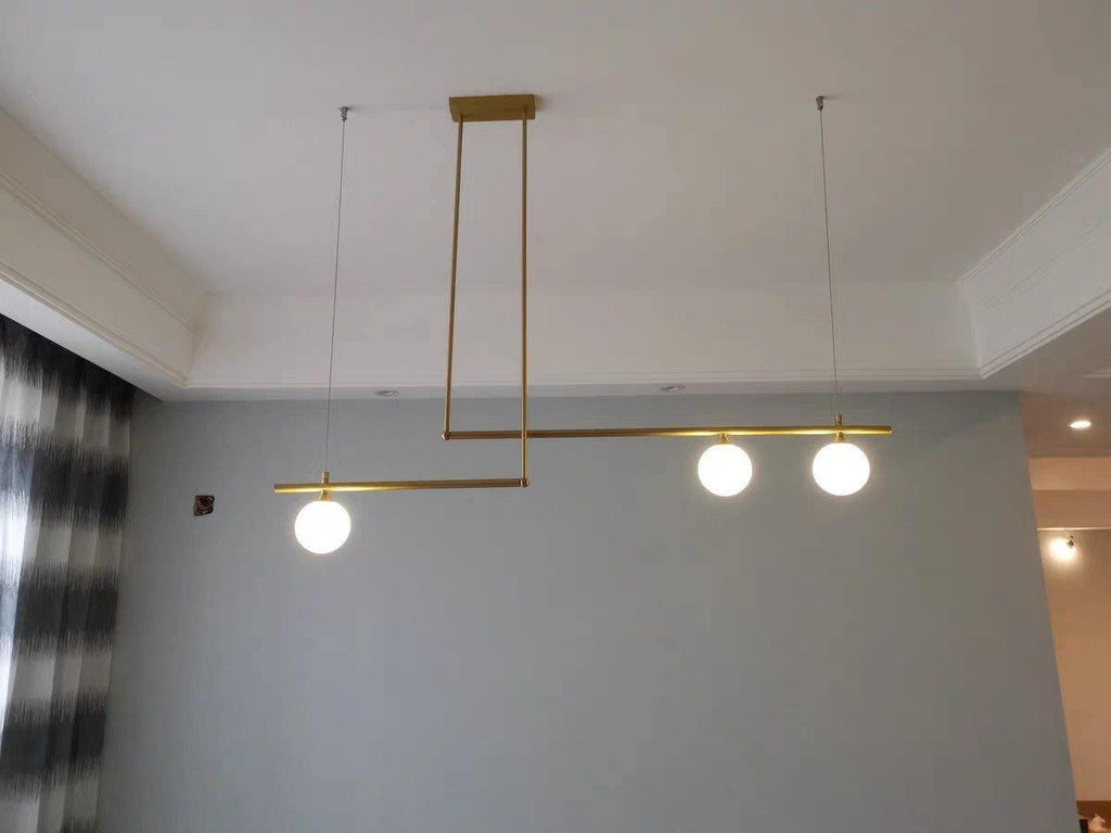 Solara Pendant Lamp Brass Linear Satellite Minimalist