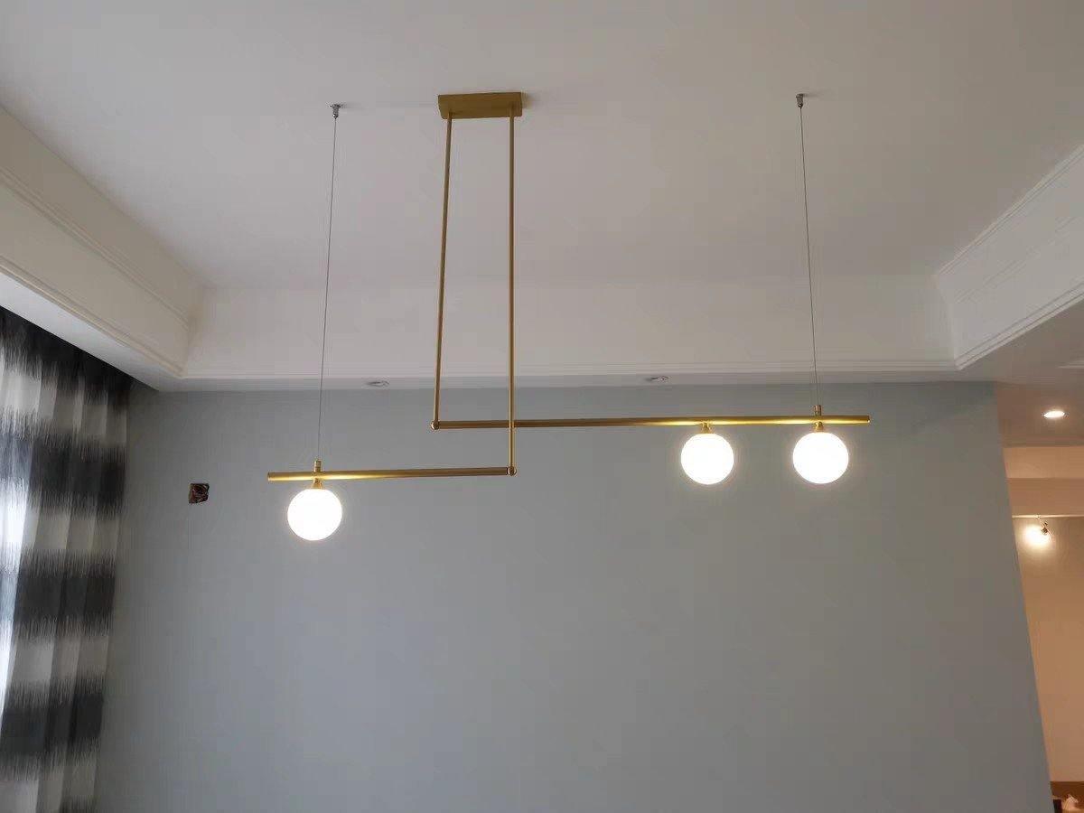 Solara Pendant Lamp Brass Linear Satellite Minimalist