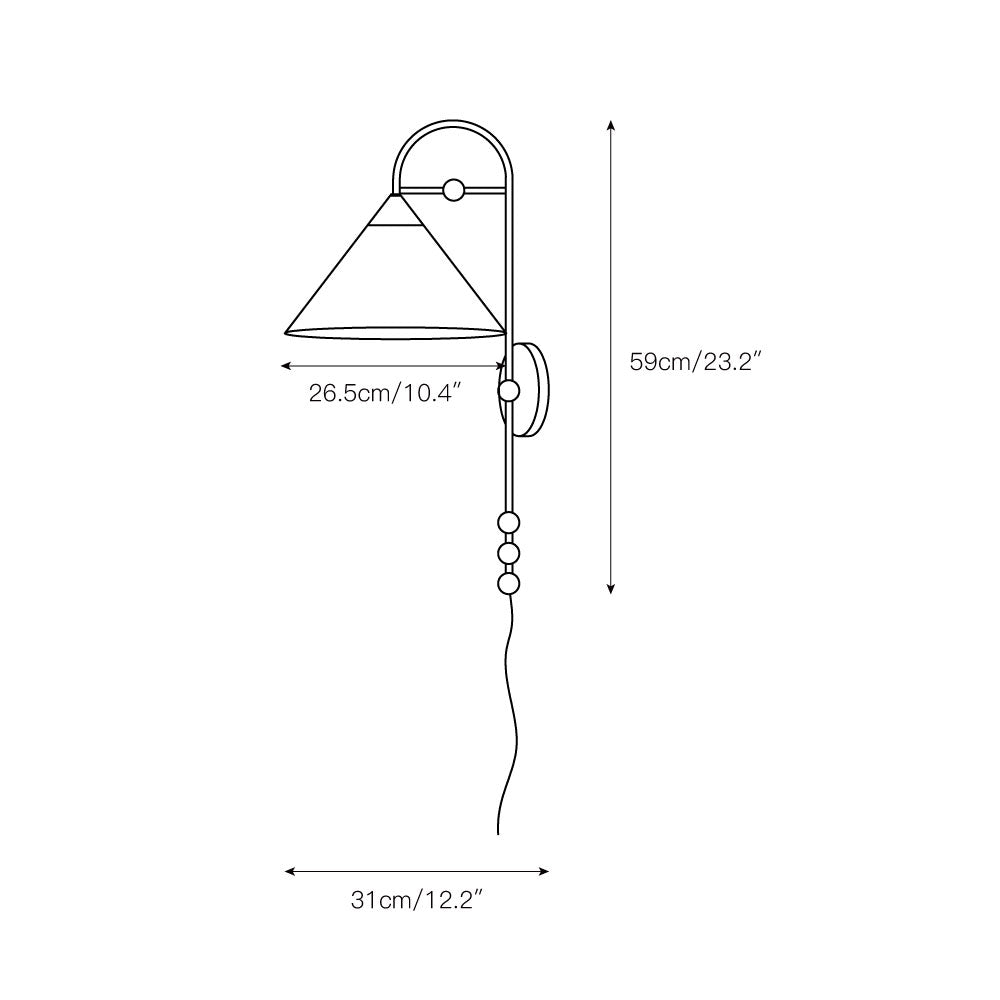 Cisorir Elegance Vintage Plug-In Brass Fabric Sconce Wall Lamp