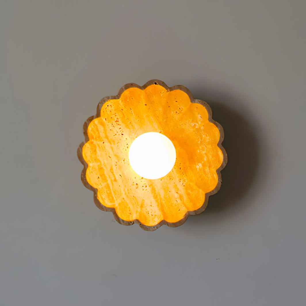 Ritta Flower Wall Lamp  Yellow Travertine