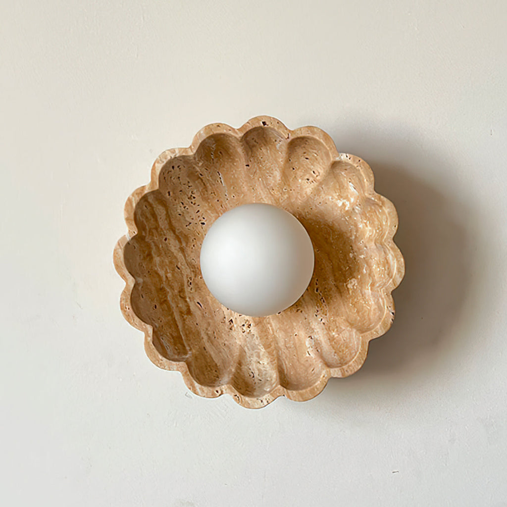 Ritta Flower Wall Lamp  Yellow Travertine