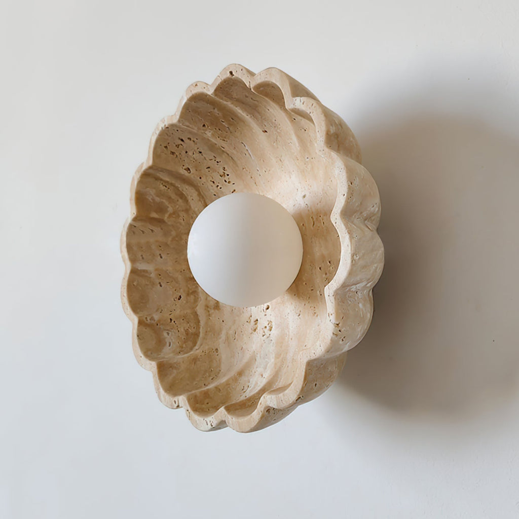 Ritta Flower Wall Lamp  Yellow Travertine