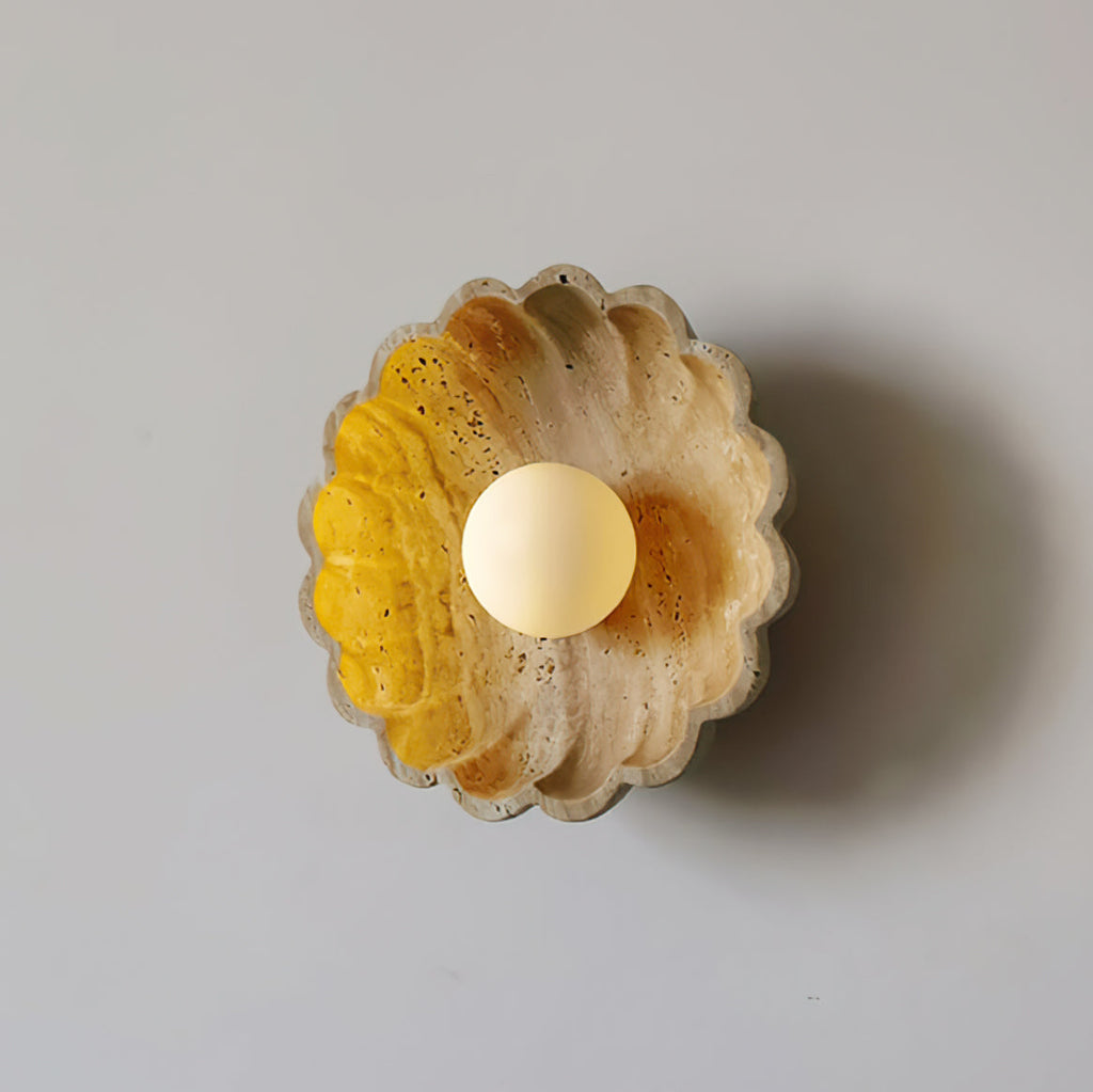 Ritta Flower Wall Lamp  Yellow Travertine