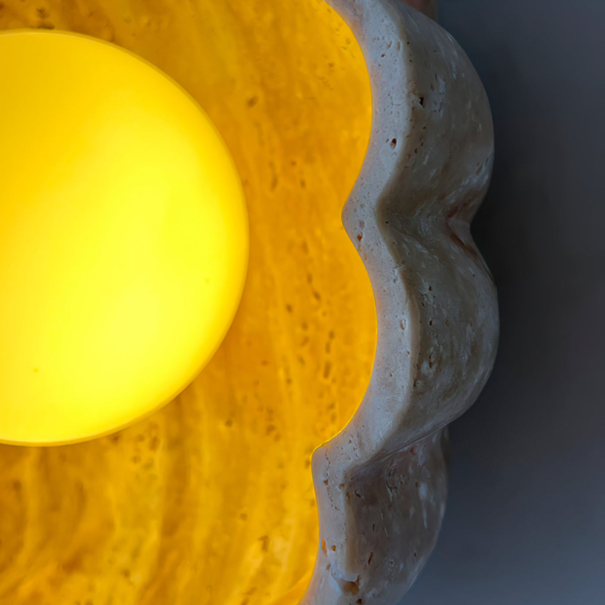 Ritta Flower Wall Lamp  Yellow Travertine