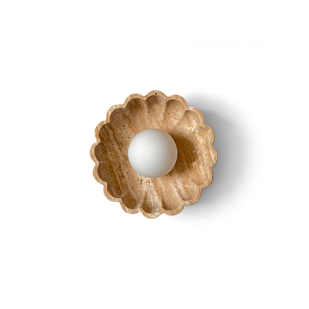 Ritta Flower Wall Lamp  Yellow Travertine