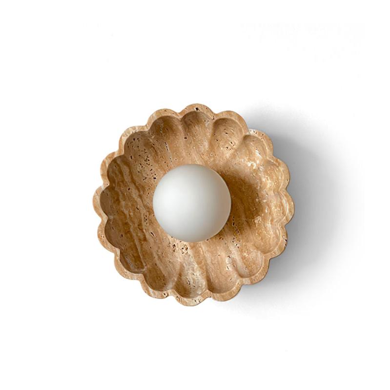 Ritta Flower Wall Lamp  Yellow Travertine