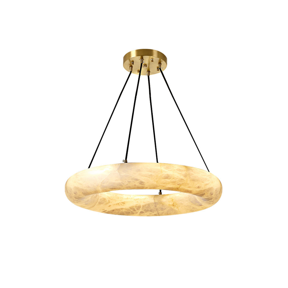 Alvynora Modern Minimalist Brass Alabaster Chandelier