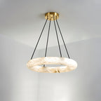 Alvynora Modern Minimalist Brass Alabaster Chandelier