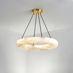 Alvynora Modern Minimalist Brass Alabaster Chandelier