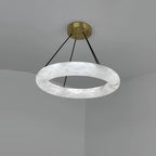 Alvynora Modern Minimalist Brass Alabaster Chandelier