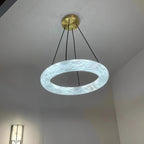 Alvynora Modern Minimalist Brass Alabaster Chandelier