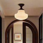 Solara Schoolhouse Flush Mount Ceiling Lamp with Ribbed Glass