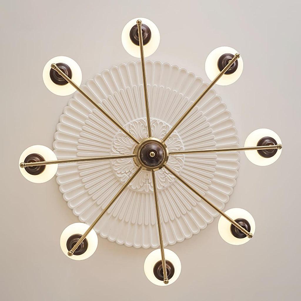 Sciolari Chandelier Vintage Wood Glass
