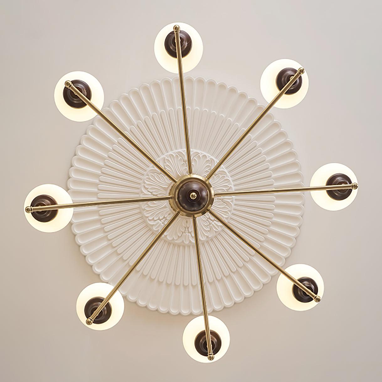 Sciolari Chandelier Vintage Wood Glass
